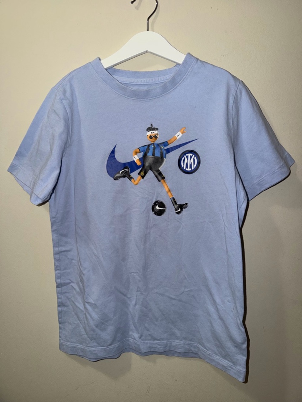 Nike Inter Milan Light Blue Short-Sleeve Graphic Soccer Tee- AS IS